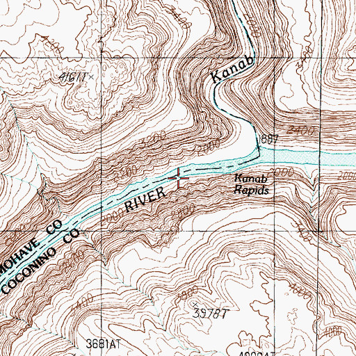 Topographic Map of Kanab Rapids, AZ