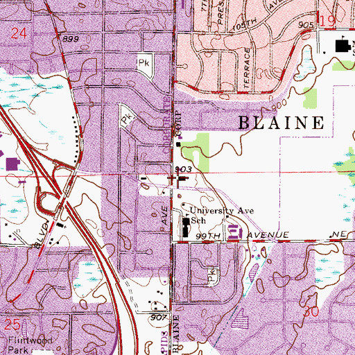 Topographic Map of Way of the Cross Church, MN