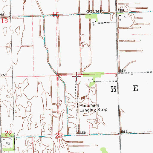 Topographic Map of Hammars Farm Airport, MN
