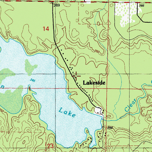 Topographic Map of Lakeside Country Club, AR