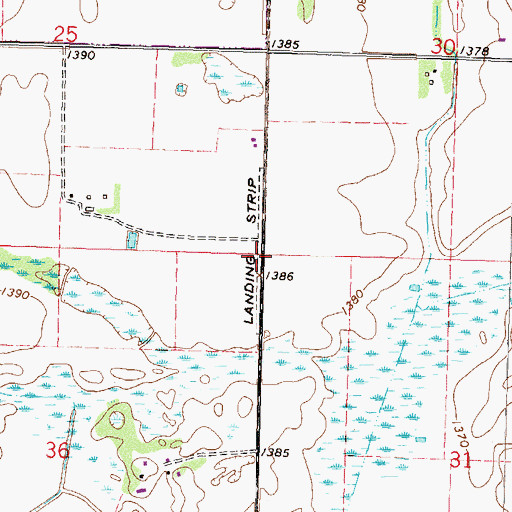 Topographic Map of Aggies Landing Airport (historical), MN