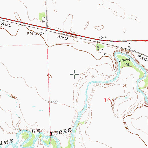Topographic Map of Telford Airport (historical), MN