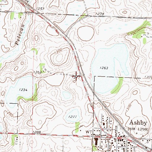 Topographic Map of Melby Airport, MN
