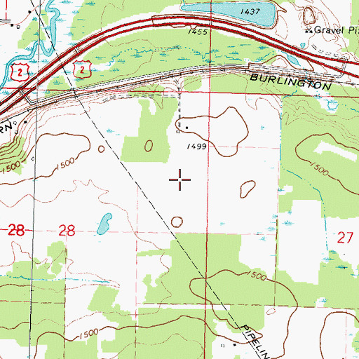 Topographic Map of Bagley Municipal Airport, MN