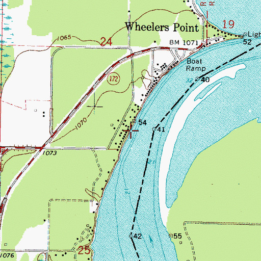Topographic Map of Baudette Flying Service Seaplane Base, MN