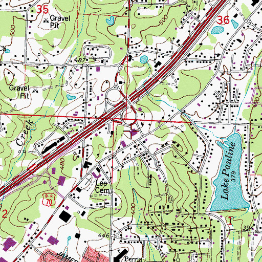 Topographic Map of Lincoln Square Shopping Center, AR