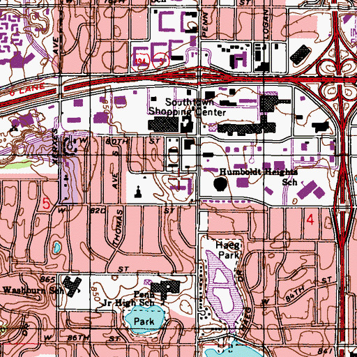 Topographic Map of Mandarin Yen So Heliport, MN