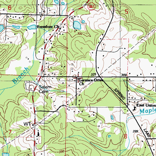 Topographic Map of Lorance Drive Church, AR