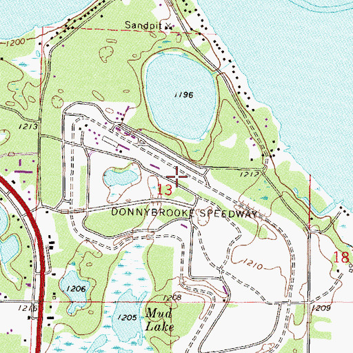 Topographic Map of B I R Airport (historical), MN
