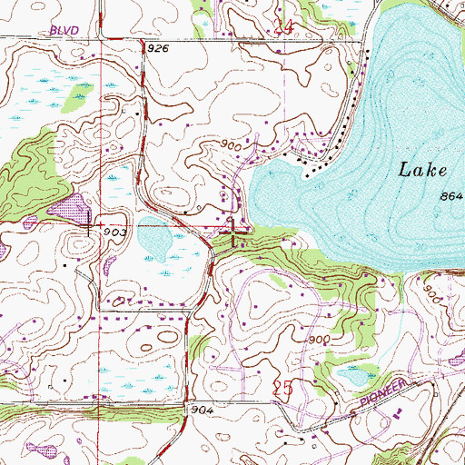 Topographic Map of Rileys Landing Seaplane Base, MN