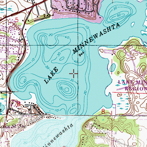 Topographic Map of Andings Landing Seaplane Base, MN