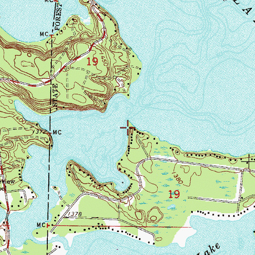 Topographic Map of Christenson Point Seaplane Base, MN