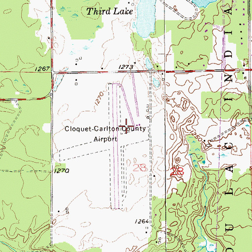 Topographic Map of Cloquet Carlton County Airport, MN