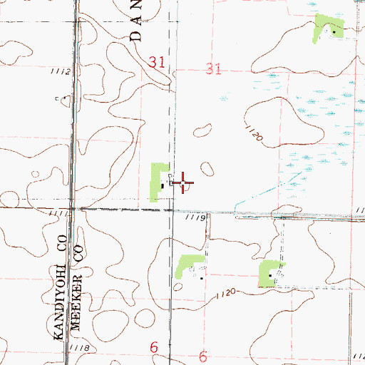 Topographic Map of Lux Strip, MN