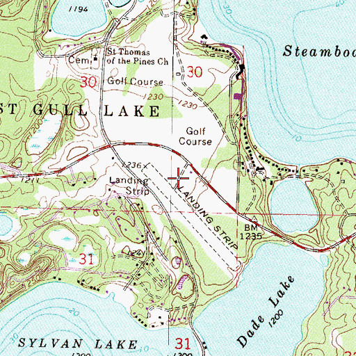 Topographic Map of East Gull Lake Airport, MN