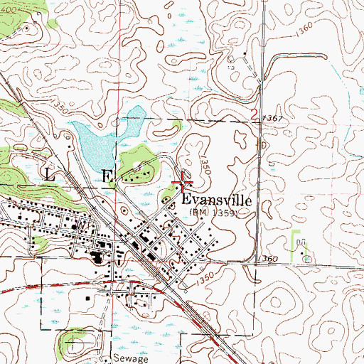 Topographic Map of Chuck West Memorial Heliport, MN