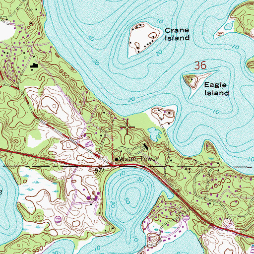 Topographic Map of Flobacks Seaplane Base, MN