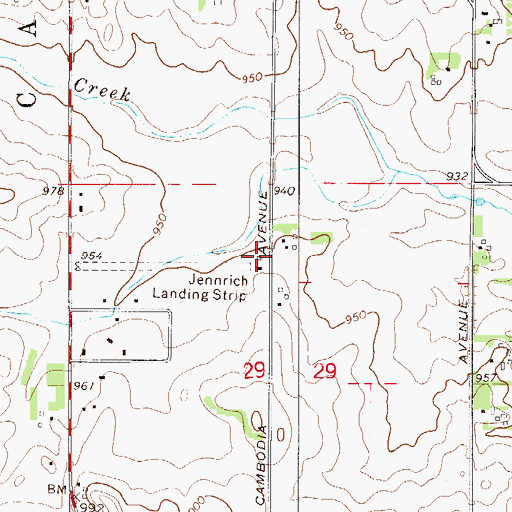 Topographic Map of Jennrich Field, MN