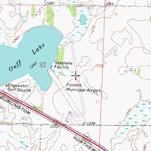 Topographic Map of Fosston Municipal Airport, MN