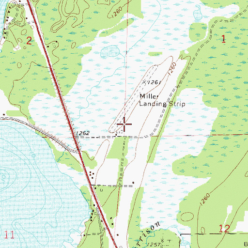 Topographic Map of Mille Lacs Lake Airport, MN