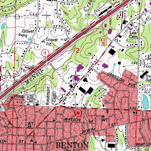 Topographic Map of Niloak Shopping Center, AR