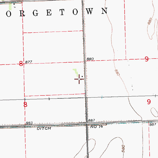 Topographic Map of Mueller Airport (historical), MN