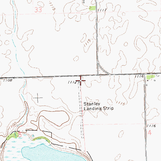 Topographic Map of Stanley Field Airport (historical), MN
