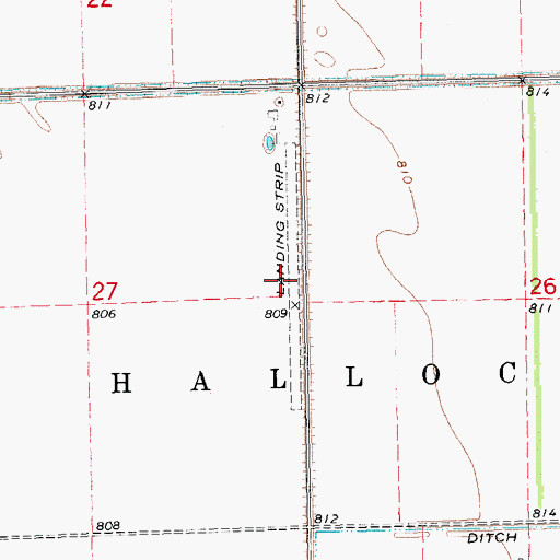 Topographic Map of Lukes Airport (historical), MN