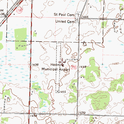 Topographic Map of Henning Municipal Airport, MN