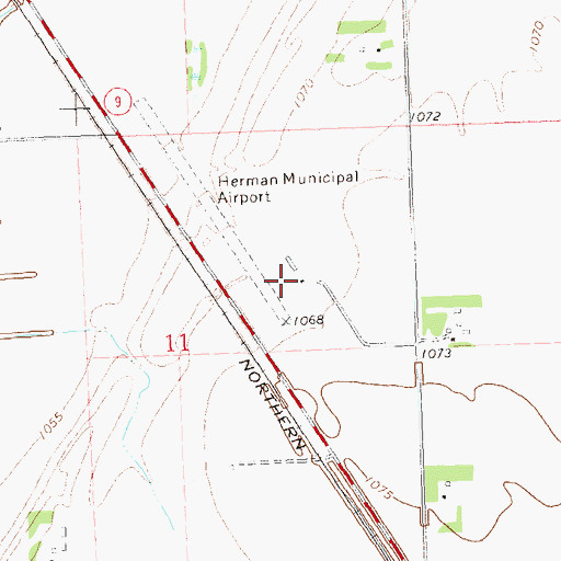 Topographic Map of Herman Municipal Airport, MN