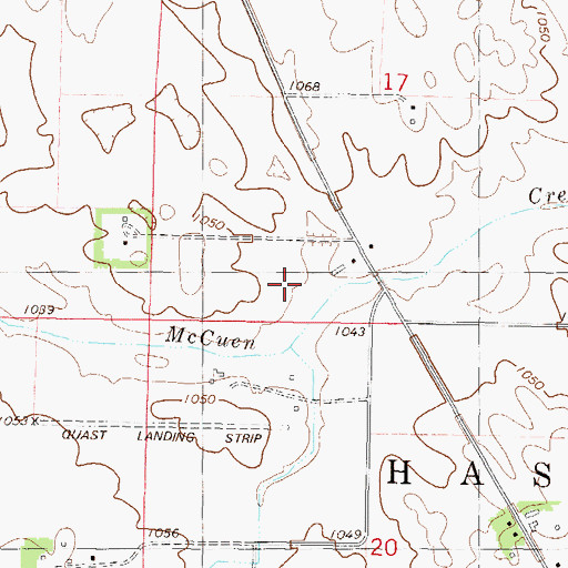 Topographic Map of Quast Airport, MN
