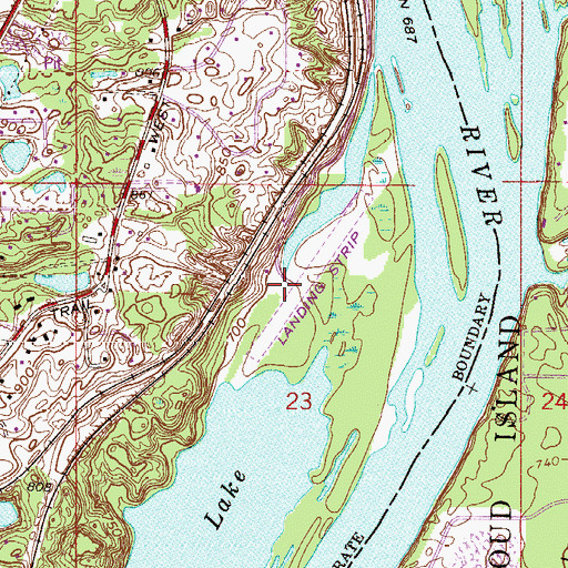 Topographic Map of Wipline Airport, MN