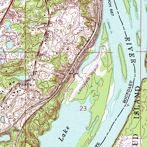 Topographic Map of Wipline Seaplane Base, MN