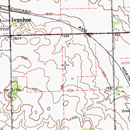 Topographic Map of Mulder Field Inc Airport, MN