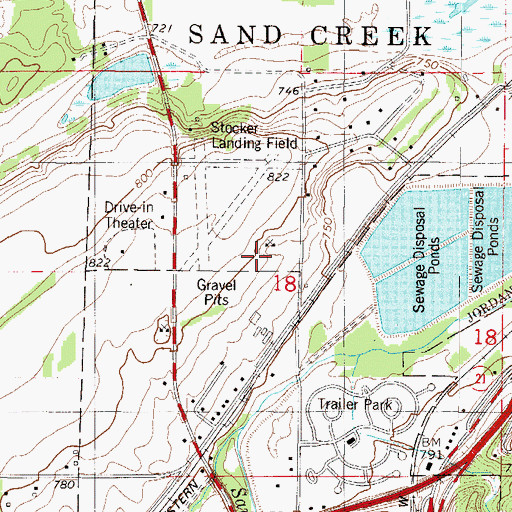 Topographic Map of Stocker Private Airport, MN