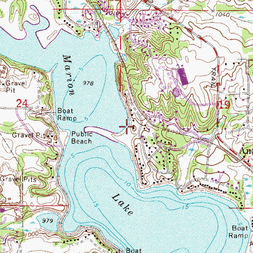 Topographic Map of Lake Marion Seaplane Base, MN