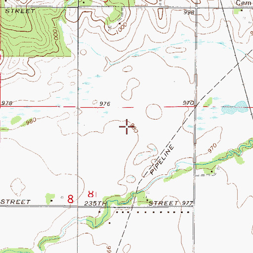 Topographic Map of Curry Airport (historical), MN