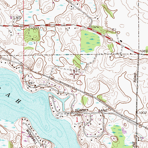 Topographic Map of Ingleside Airport, MN