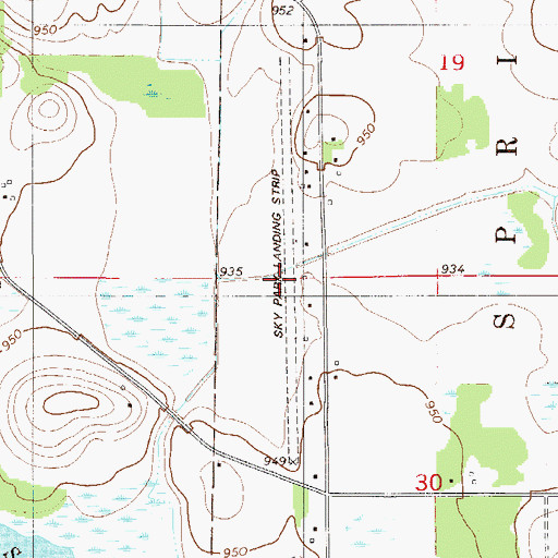 Topographic Map of Sky Park Airport, MN