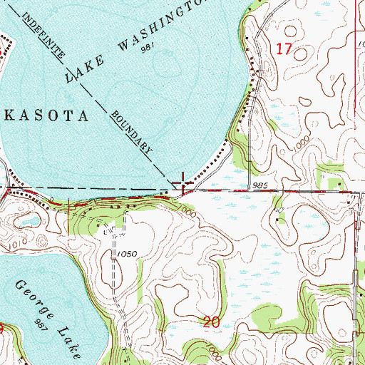 Topographic Map of Valley News County-Lake Washington Seaplane Base, MN