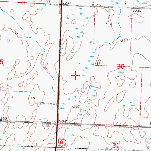 Topographic Map of Mahnomen County Airport, MN