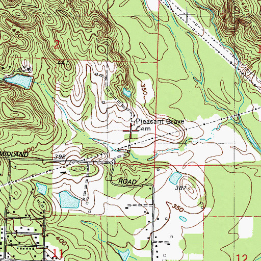 Topographic Map of Pleasant Valley Church (historical), AR