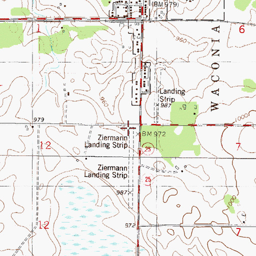 Topographic Map of Ziermann Airport, MN