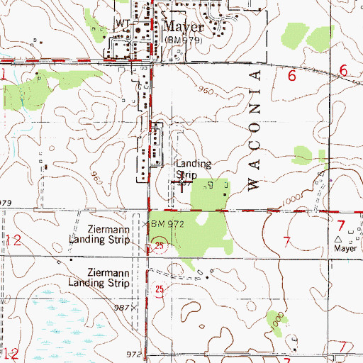 Topographic Map of Sells Flying Field (historical), MN