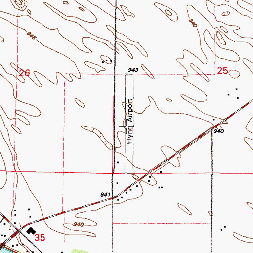 Topographic Map of Flynn Airport, MN