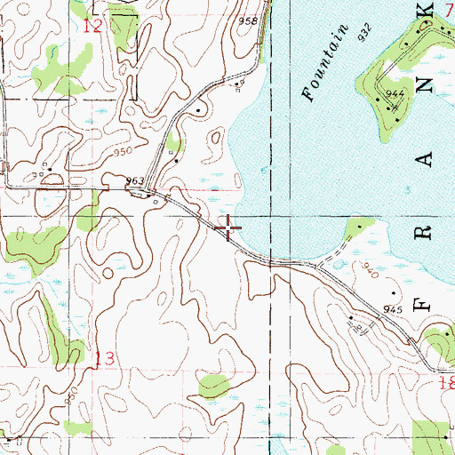 Topographic Map of Fountain Lake Seaplane Base, MN