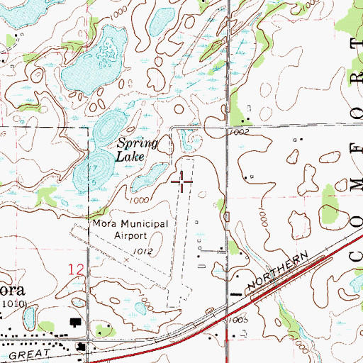 Topographic Map of Mora Municipal Airport, MN