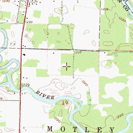 Topographic Map of Morey's Airport, MN