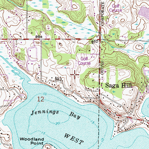 Topographic Map of Peil-Juliar Seaplane Base, MN