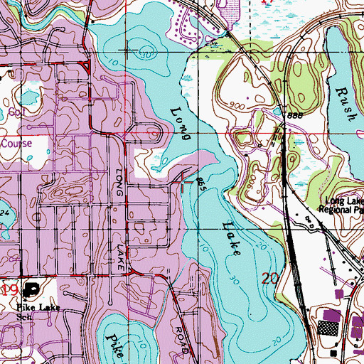 Topographic Map of Rosackers Number 1 Seaplane Base, MN